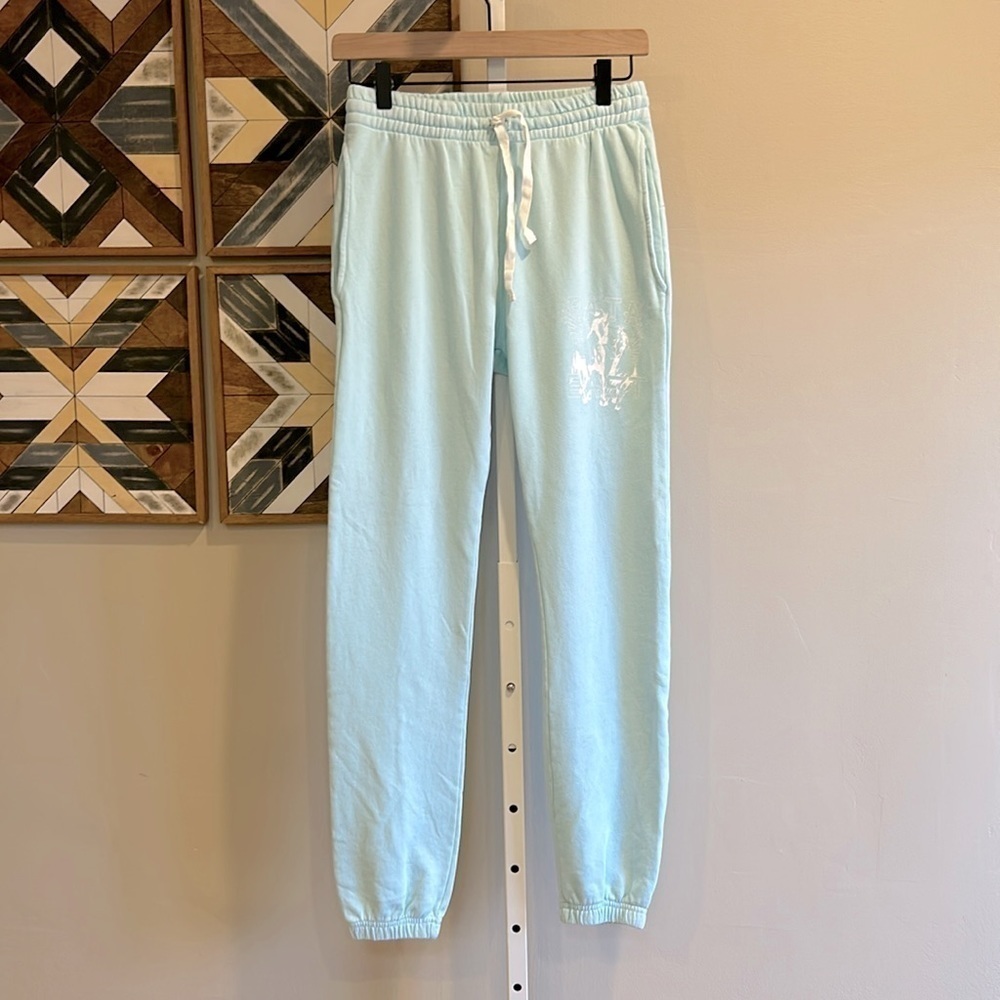 Baja East Women’s Teal Blue Horse Joggers Sweatpants XS 0